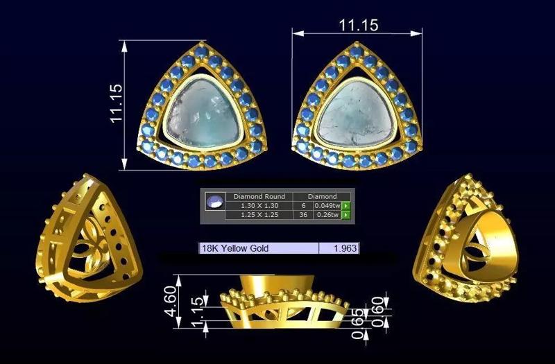 Polki Diamond Earring - Gold Cluster Tops No3