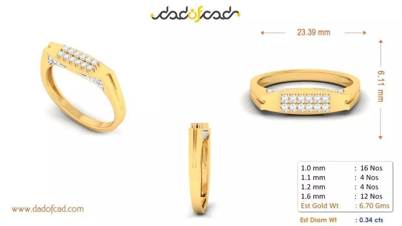 Sophisticated Diamond Bar Gold Ring