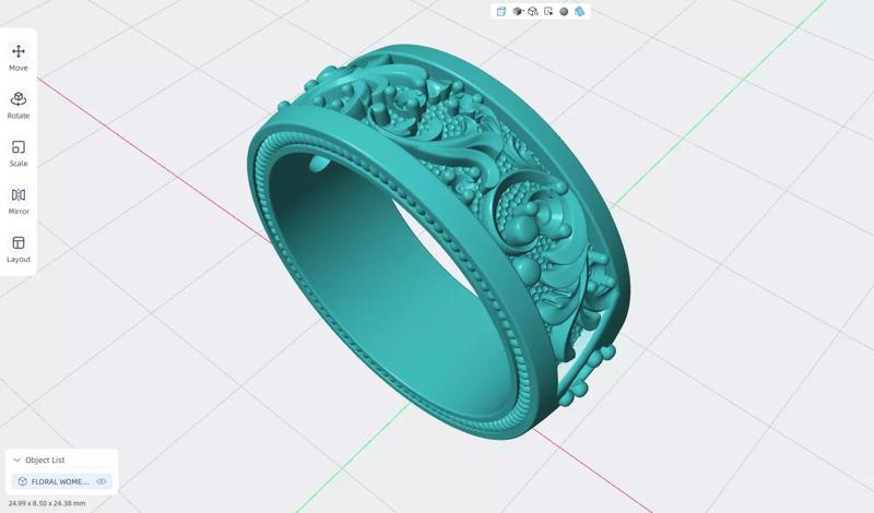 Floral Leaves Eternity Ring Nature Inspired Leaves Ring