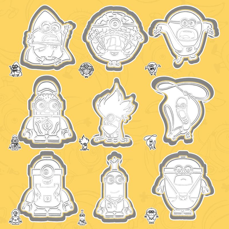 Minions / Despicable Me cookie cutters - evil and mega set / bundle - 9 pieces