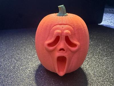 Halloween Pumpkin in the form of a scary movie