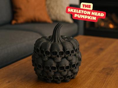 SKELETON HEAD PUMPKIN / HALLOWEEN DECOR