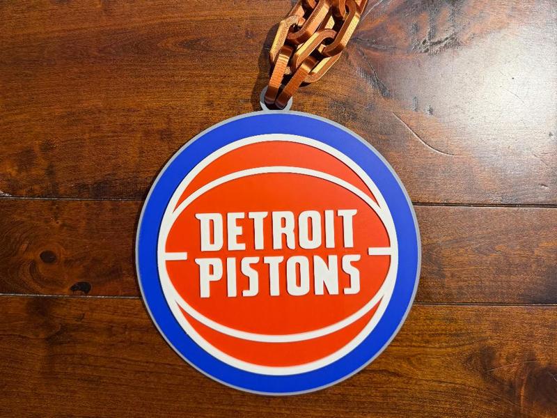 Detroit Pistons Oversized Necklace Logo