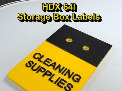 HDX 64l Storage Box Labels