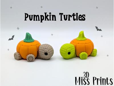 Little Knitted Pumpkin Turtles