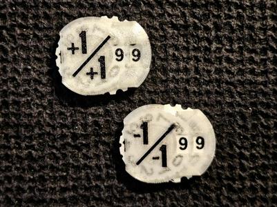 MiniCounter with +1/+1 and -1/-1, coin sized!