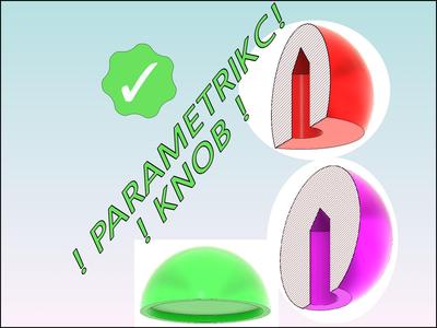 Knob Parametric Pommel handle Sphere with hole typ