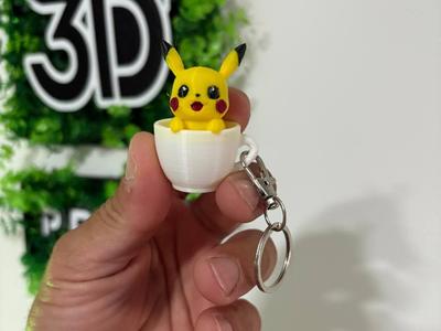 Pikachu in Teacup - Keychain