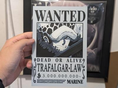 Law Wanted Poster One Piece Hueforge 3 Colores