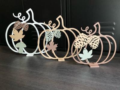 Pumpkin fall decoration with mini ornaments
