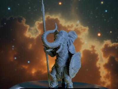 Miniature elephant warrior