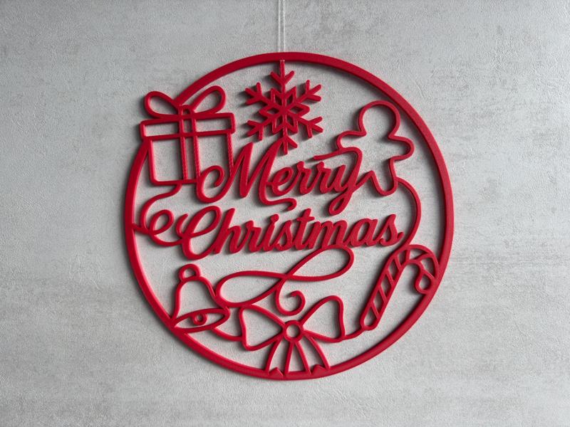 Merry Christmas Winter Door Wreath