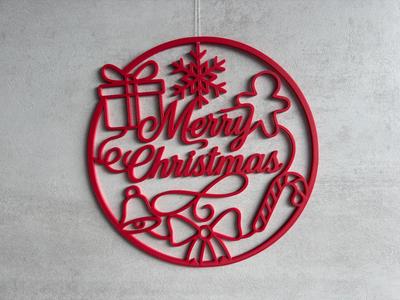 Merry Christmas Winter Door Wreath