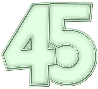 Number 45 shared 75mm cookie cutter