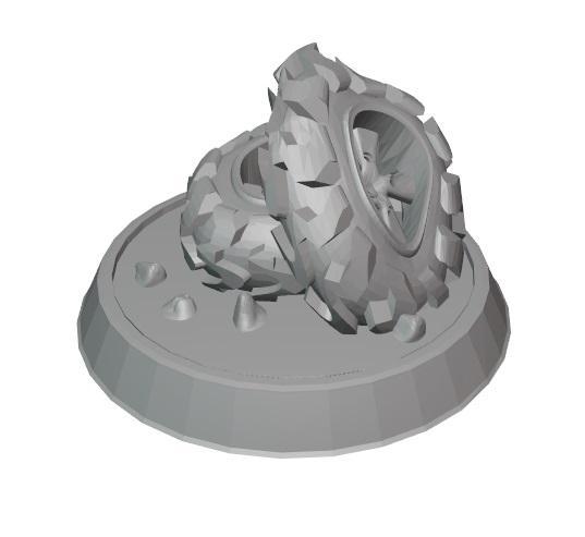 SUPPORT BASE FOR WAR OR FANTASY MINIATURES WITH 2 WHEEL  25x25xh3mm25x25xh3mm