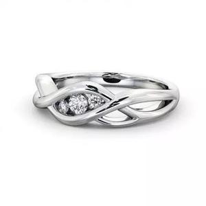 stl file twisted diamond engagement ring in gold