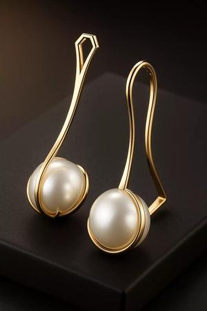 Pearl drop earrings and locket