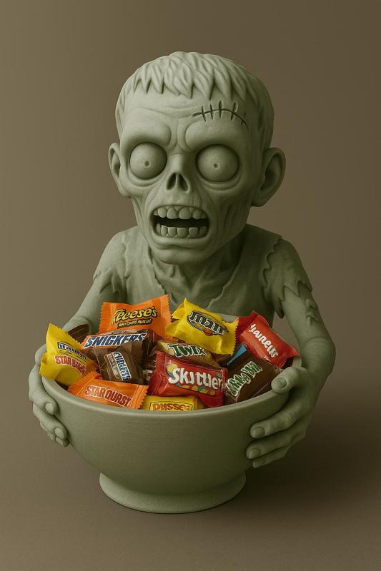 Zombie Halloween Candy Bowl – Creepy Undead Treat Holder