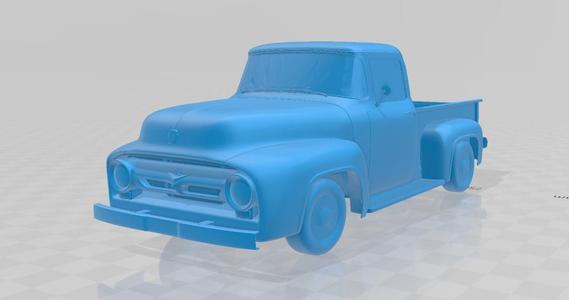 1956 Ford F100 Pickup Truck - Solid Body 3D Model