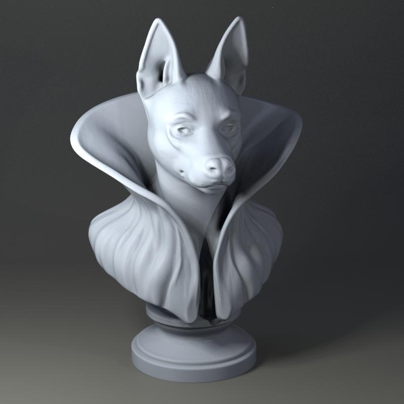 Aristocratic Dog Bust - 3D Printable STL File