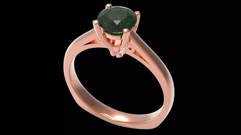 SOLITARIO rose gold engagement ring with tourmaline