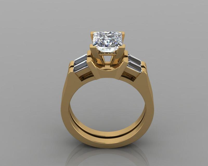 Princess Bridal Set Woman Diamond Ring