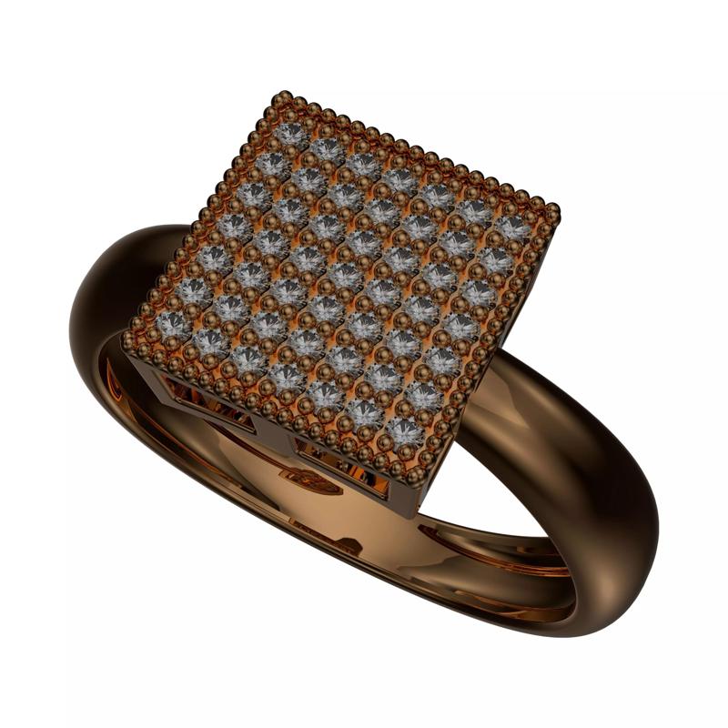 Square solitaire ring - Ready to print