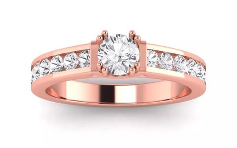 Women Engagement Round Stone Ring 3dm STL OBJ Renders Details