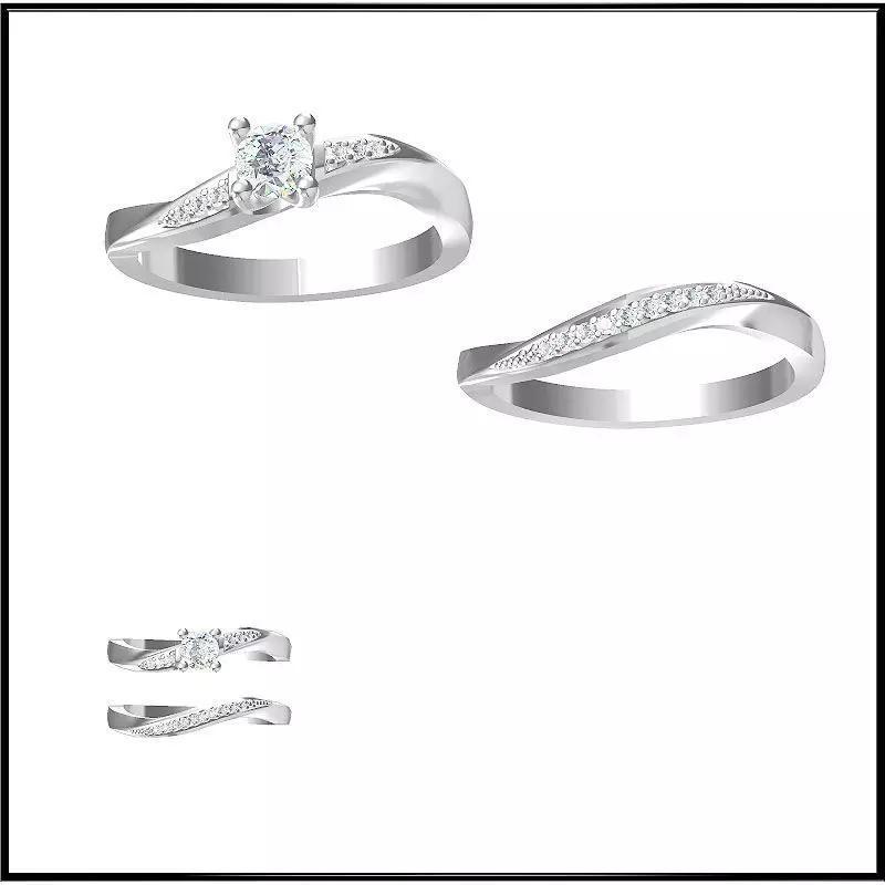 JCD Format Unique bridal set rings jewelry cad cam masters