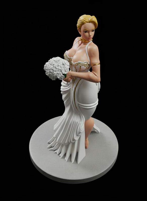 Hot girl bride 2-in-1 bust and miniature