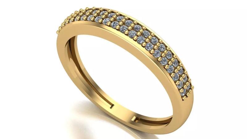 Double-Row Diamond Band Ring