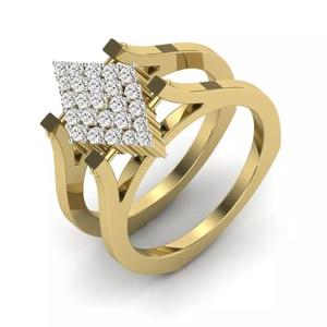 Unique split shank Gemstone dimond fancy ring 3dm render detail
