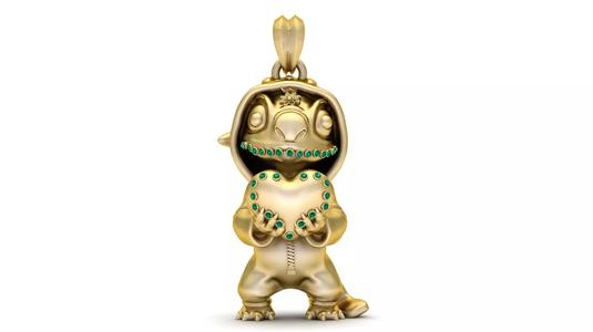 Stitchs Golden Heart Pendant  3D Printable Model