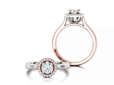 Twotone Solitaire Engagement Ring with 5mm stone 3dmodel