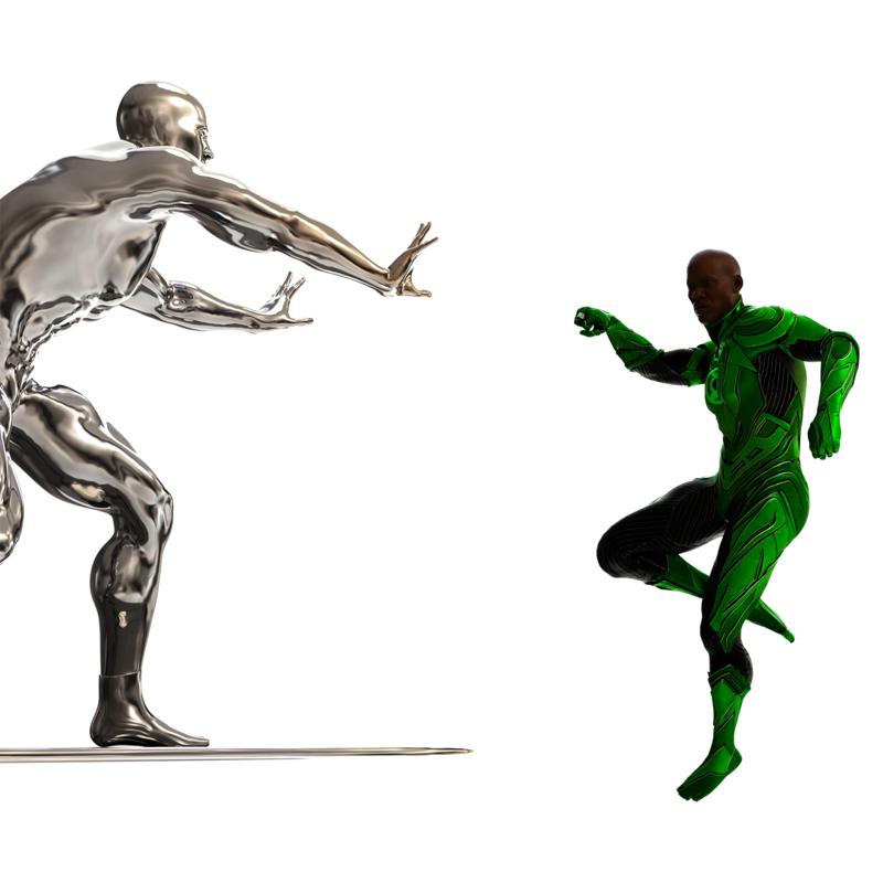Green Lantern VS Silver Surfer Statuette