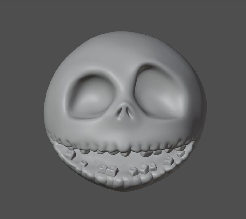 Nightmare Before Christmas Jack Skeletron Head 3D Model STL Happy version