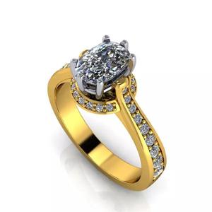 Vintage Antique OvalCut Halo Side Accent Engagement Ring