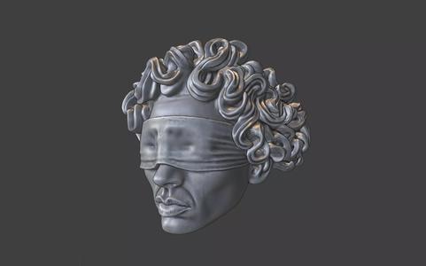 veiled masked male face ring