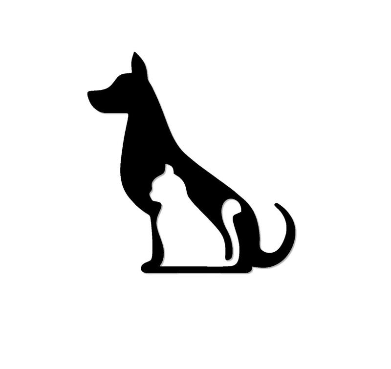 Minimalist Geometric Cat And Dog Painting