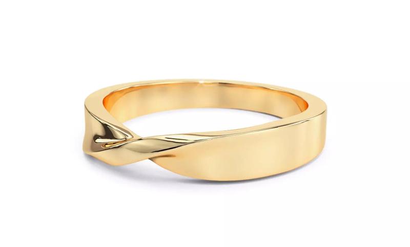 Mobius twisting gold ring