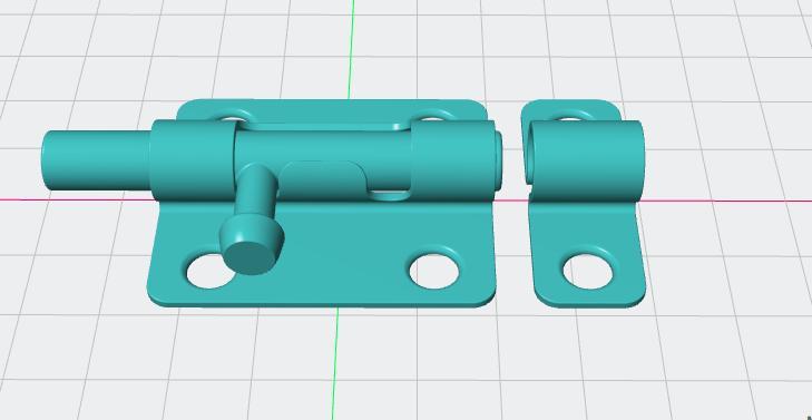 Barrel Bolt Lock for Door - 3D Printable Model