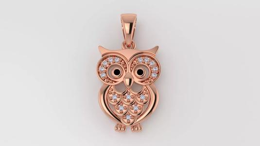3dm and stl owl pendant printable jewelry model