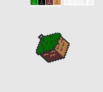 Minecraft inspired cube both sides individual pixel art keychain
