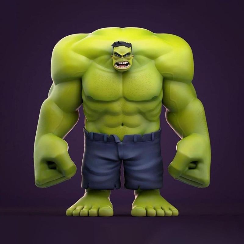 Minimalist Incredible Hulk toy