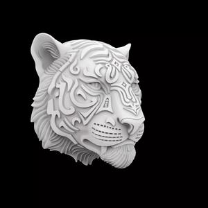 Tiger Face with Intricate Tribal