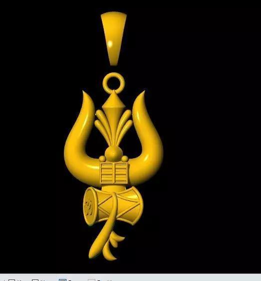 trishul pendant 3dm file