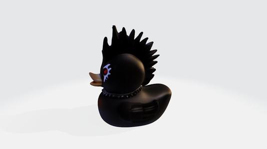 Punk mohawk duck 3d model