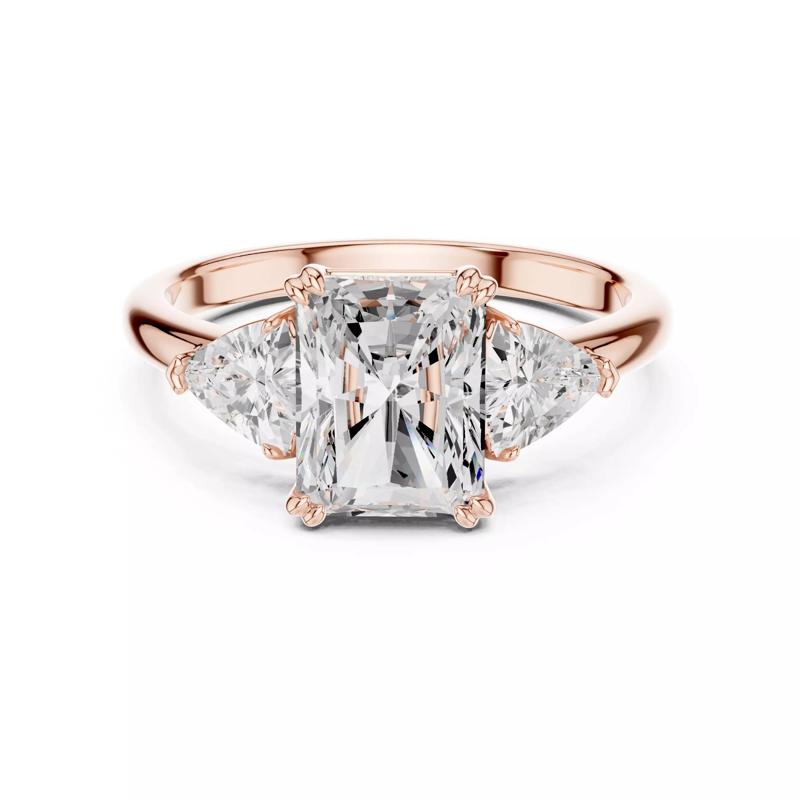 Three Diamond Radiant and Trillion Curved Ring 3DM STL Video