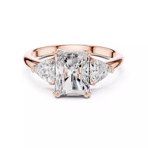 Three Diamond Radiant and Trillion Curved Ring 3DM STL Video
