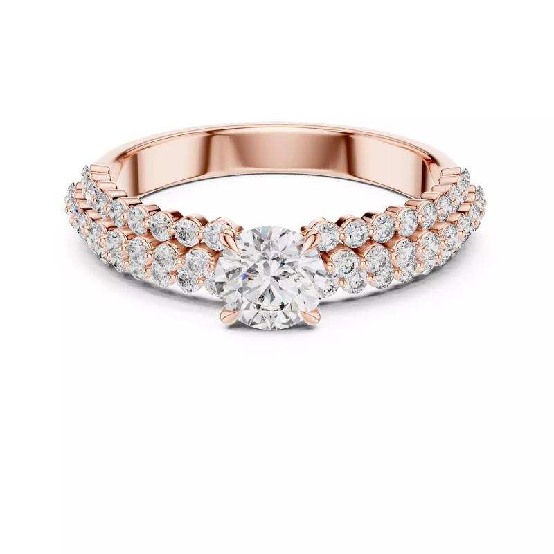 Three Round Diamond Row Shank Engagement Ring 3DM STL Video